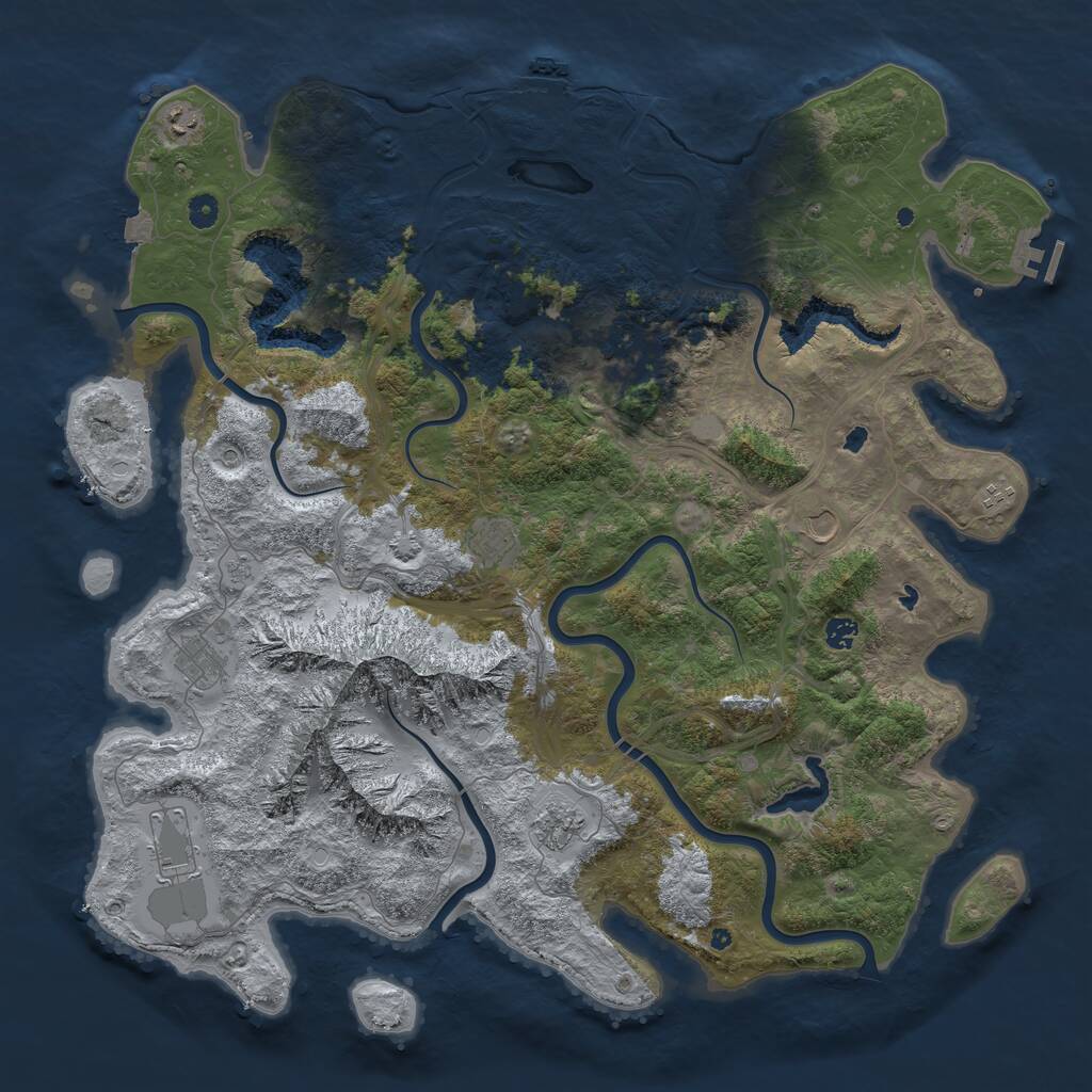 Rust Map: Procedural Map, Size: 5000, Seed: 860228745, 15 Monuments