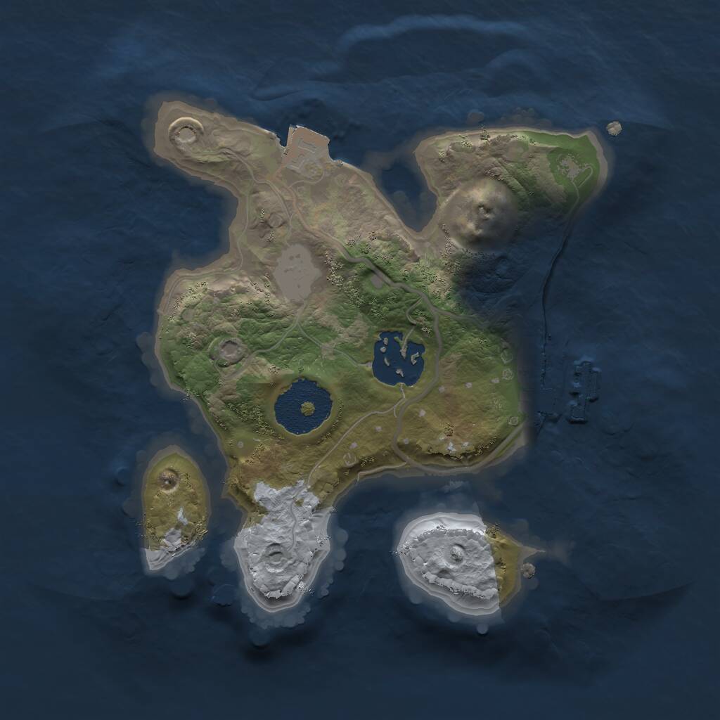 Rust Map: Procedural Map, Size: 2000, Seed: 56515, 3 Monuments
