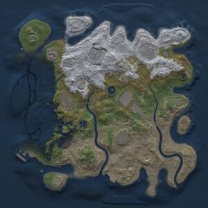 Thumbnail Rust Map: Procedural Map, Size: 3750, Seed: 45241023, 14 Monuments
