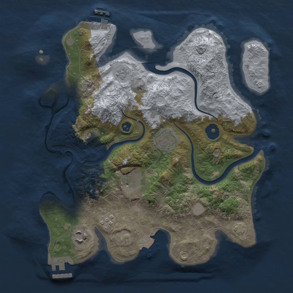 Rust Map: Procedural Map, Size: 3000, Seed: 1631117675, 10 Monuments