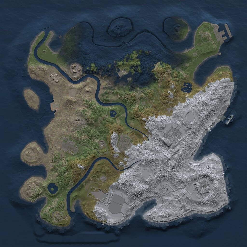 Rust Map: Procedural Map, Size: 3500, Seed: 191719534, 15 Monuments