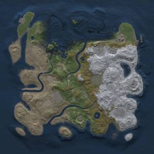 Thumbnail Rust Map: Procedural Map, Size: 3500, Seed: 24403, 15 Monuments