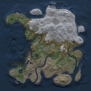 Thumbnail Rust Map: Procedural Map, Size: 3500, Seed: 425215252, 15 Monuments