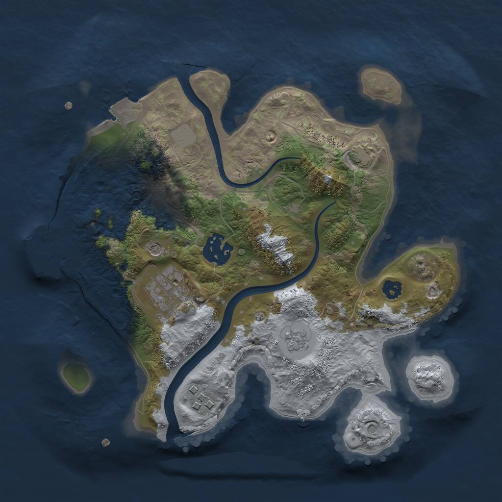 Rust Map: Procedural Map, Size: 2567, Seed: 50000, 8 Monuments