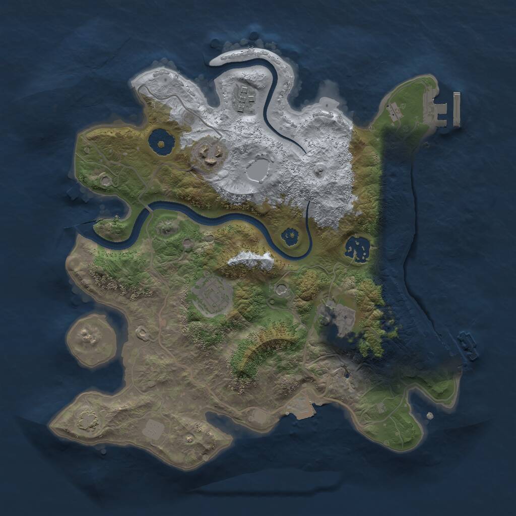 Rust Map: Procedural Map, Size: 3000, Seed: 488151992, 10 Monuments