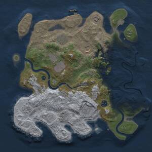 Thumbnail Rust Map: Procedural Map, Size: 3500, Seed: 165553, 14 Monuments