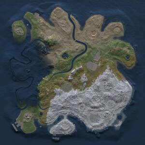 Thumbnail Rust Map: Procedural Map, Size: 3500, Seed: 119836, 15 Monuments