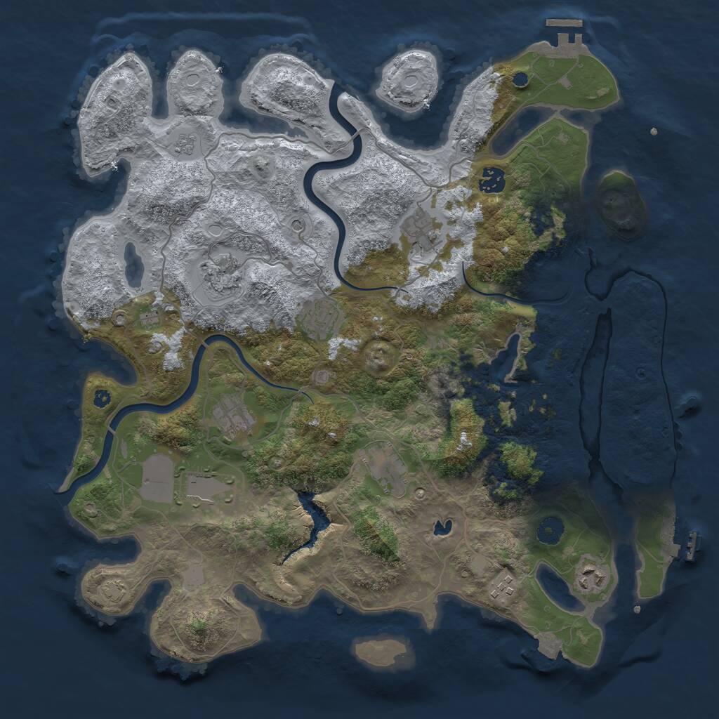 Rust Map: Procedural Map, Size: 4000, Seed: 247215730, 15 Monuments