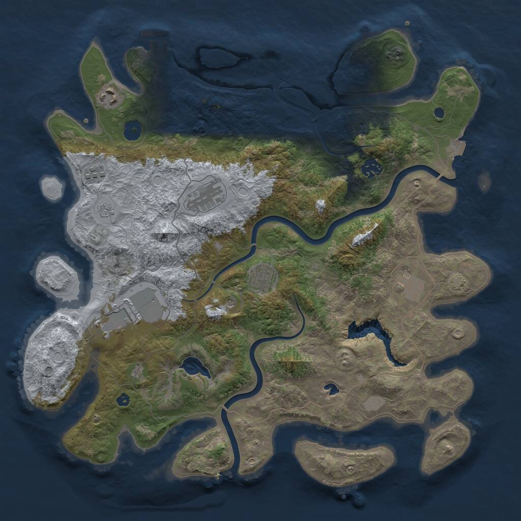 Rust Map: Procedural Map, Size: 4000, Seed: 795176204, 12 Monuments