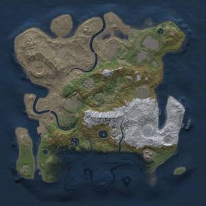 Thumbnail Rust Map: Procedural Map, Size: 3500, Seed: 524225867, 13 Monuments