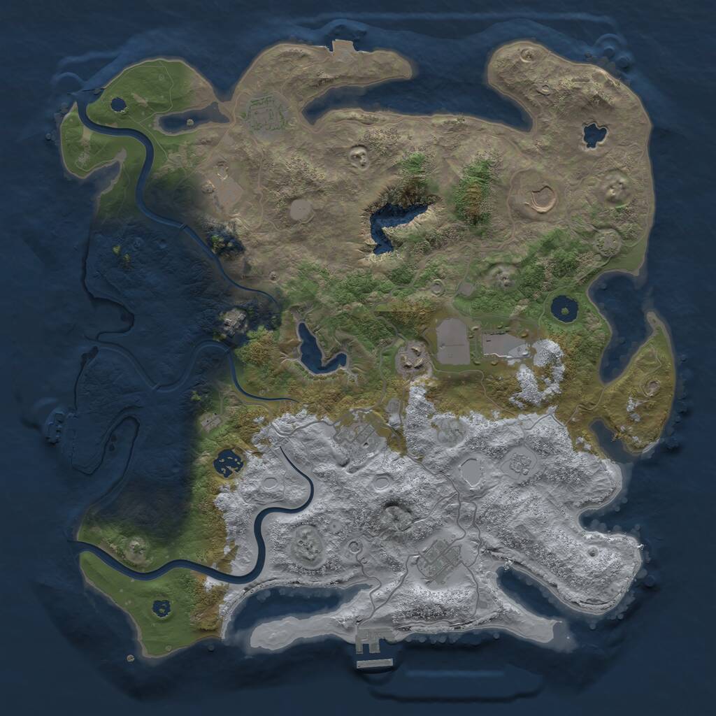 Rust Map: Procedural Map, Size: 4000, Seed: 2027593604, 15 Monuments