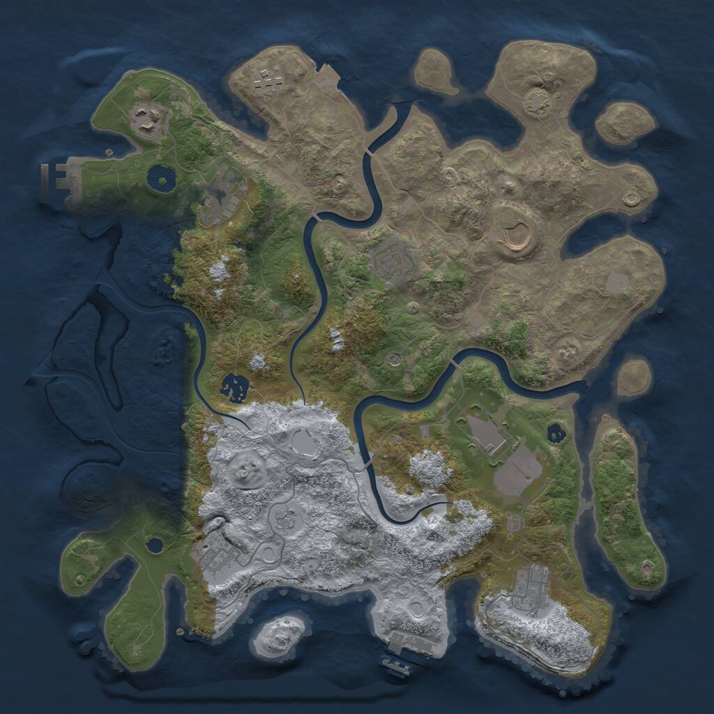 Rust Map: Procedural Map, Size: 3751, Seed: 8675309, 15 Monuments