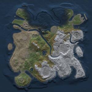 Thumbnail Rust Map: Procedural Map, Size: 3000, Seed: 1645200645, 13 Monuments
