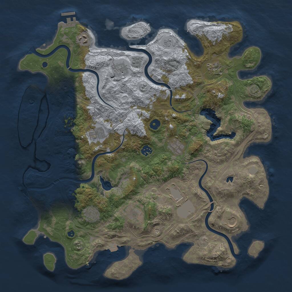 Rust Map: Procedural Map, Size: 4250, Seed: 2059101870, 16 Monuments