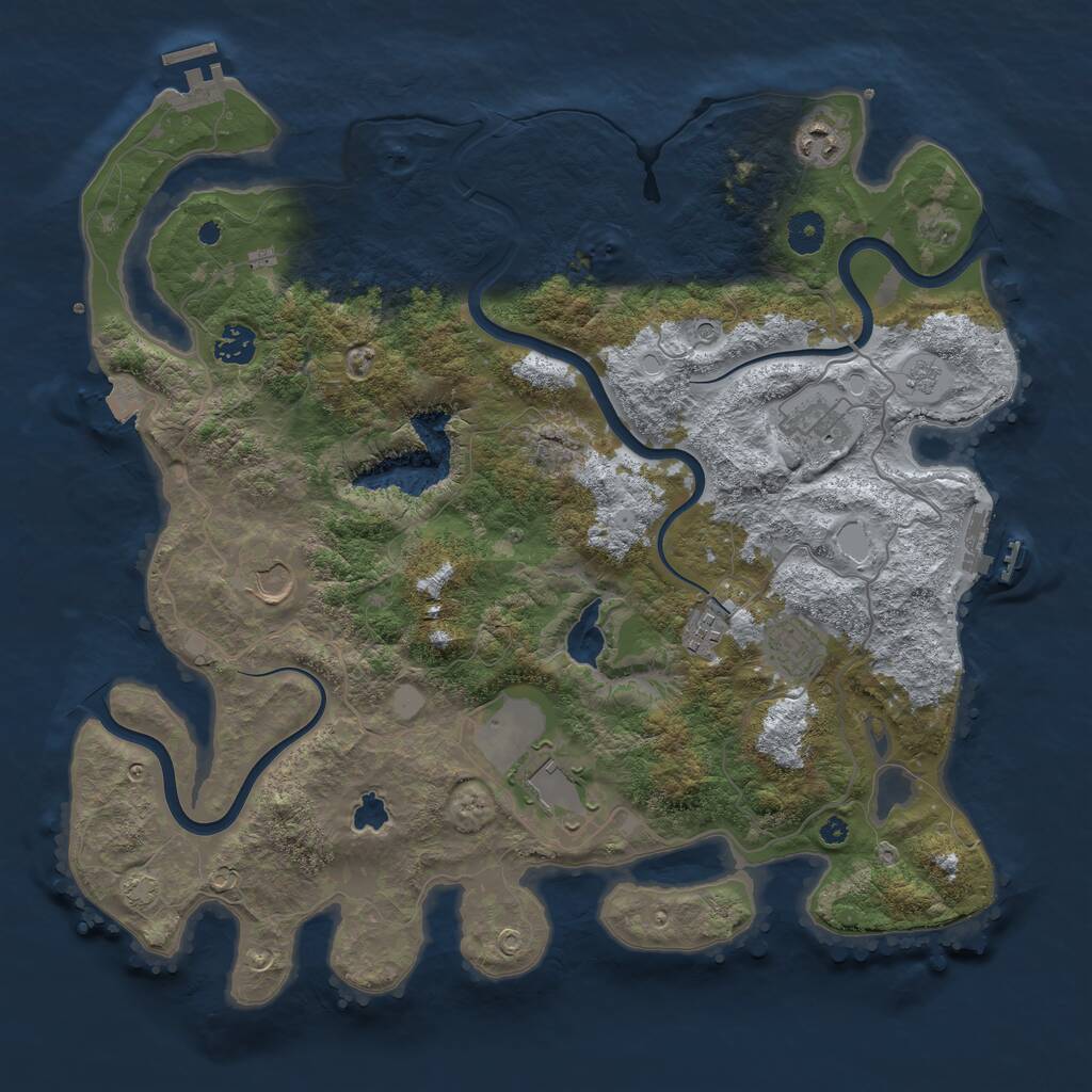 Rust Map: Procedural Map, Size: 4000, Seed: 22163, 13 Monuments