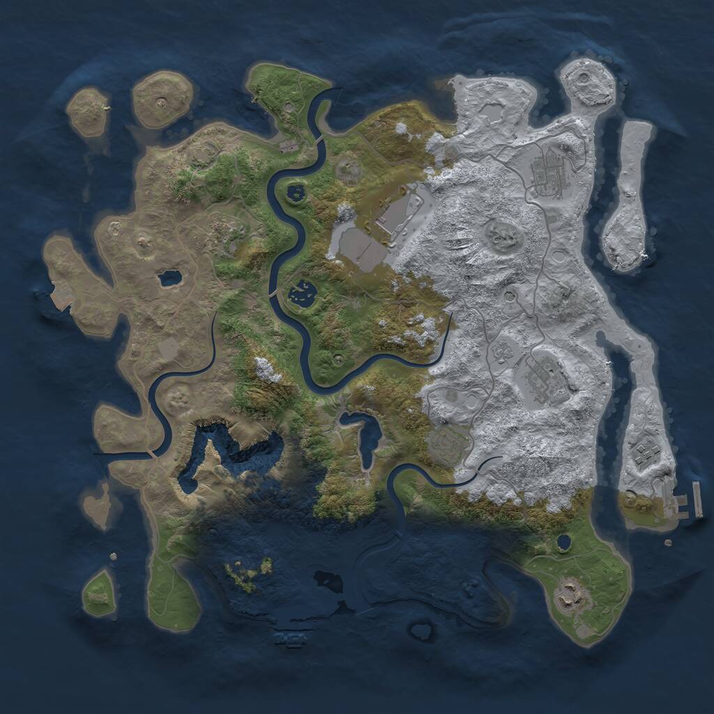 Rust Map: Procedural Map, Size: 4000, Seed: 636880801, 14 Monuments