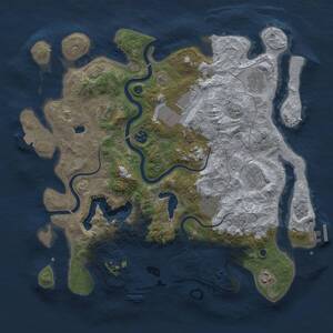 Thumbnail Rust Map: Procedural Map, Size: 4000, Seed: 636880801, 14 Monuments