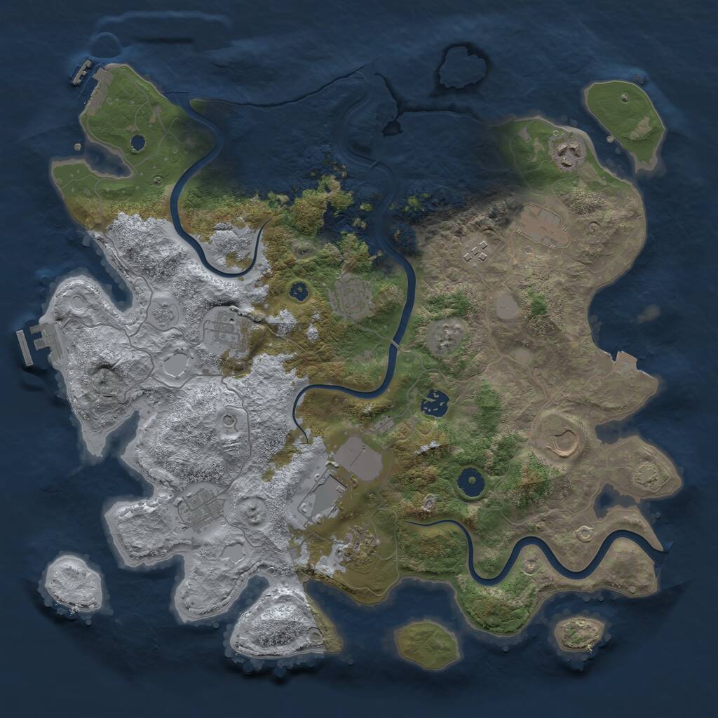 Rust Map: Procedural Map, Size: 3980, Seed: 60000, 16 Monuments