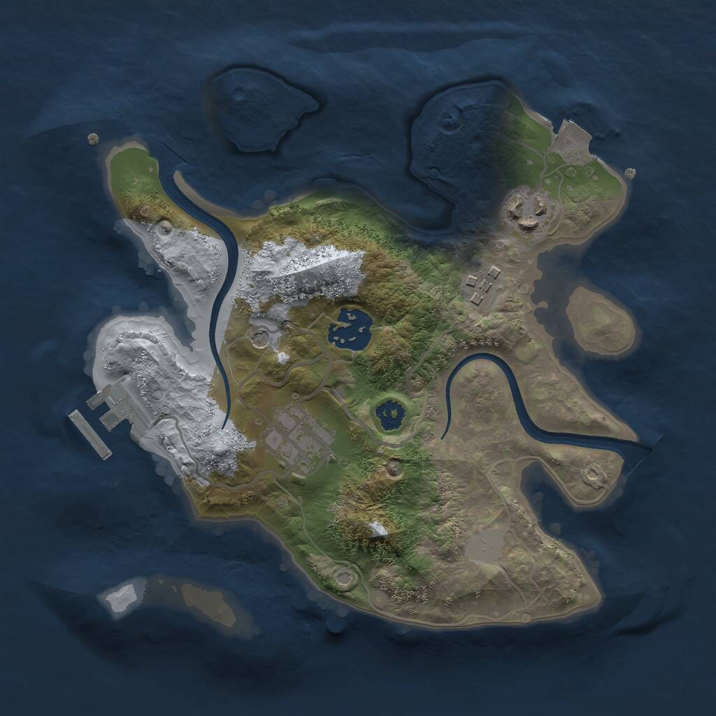 Rust Map: Procedural Map, Size: 2500, Seed: 25304007, 7 Monuments