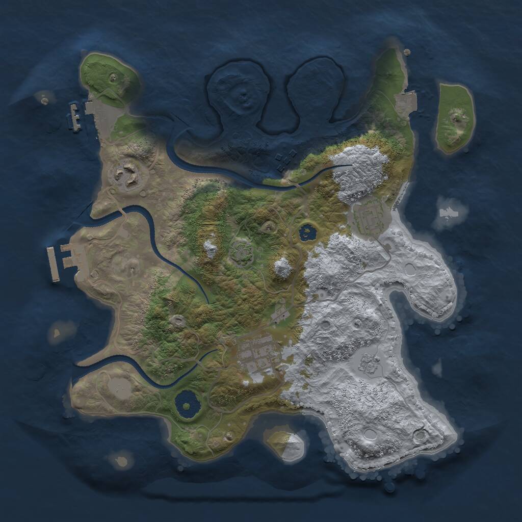 Rust Map: Procedural Map, Size: 3000, Seed: 867893891, 9 Monuments