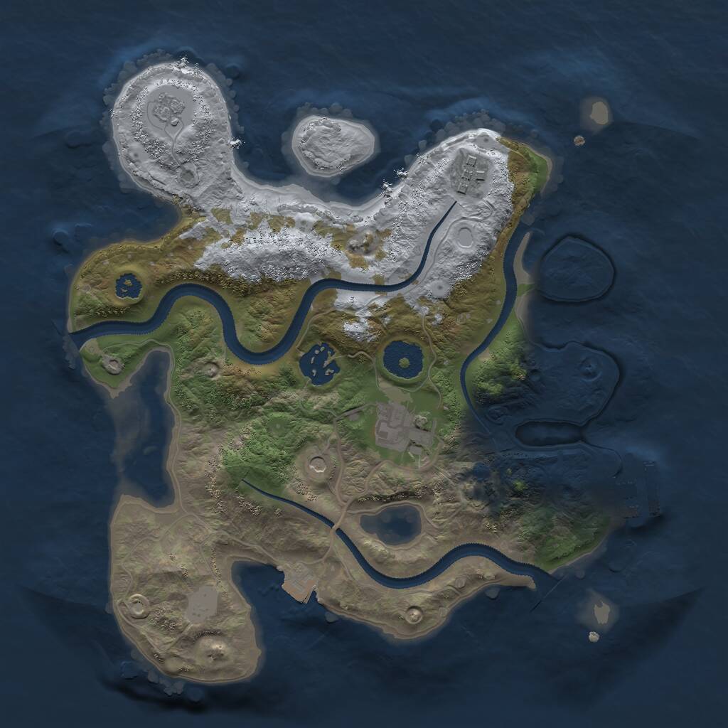 Rust Map: Procedural Map, Size: 2800, Seed: 2081946675, 8 Monuments