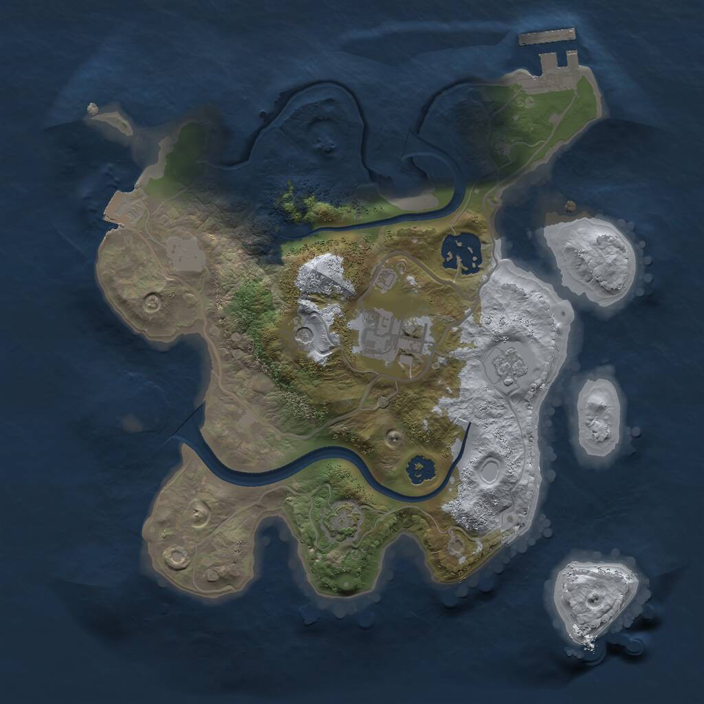 Rust Map: Procedural Map, Size: 2500, Seed: 49089685, 7 Monuments