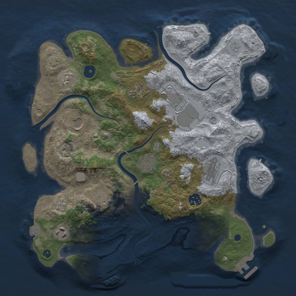Rust Map: Procedural Map, Size: 3600, Seed: 1789706545, 15 Monuments