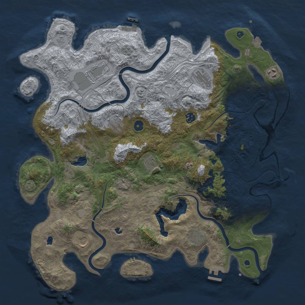 Rust Map: Procedural Map, Size: 4500, Seed: 729892845, 15 Monuments