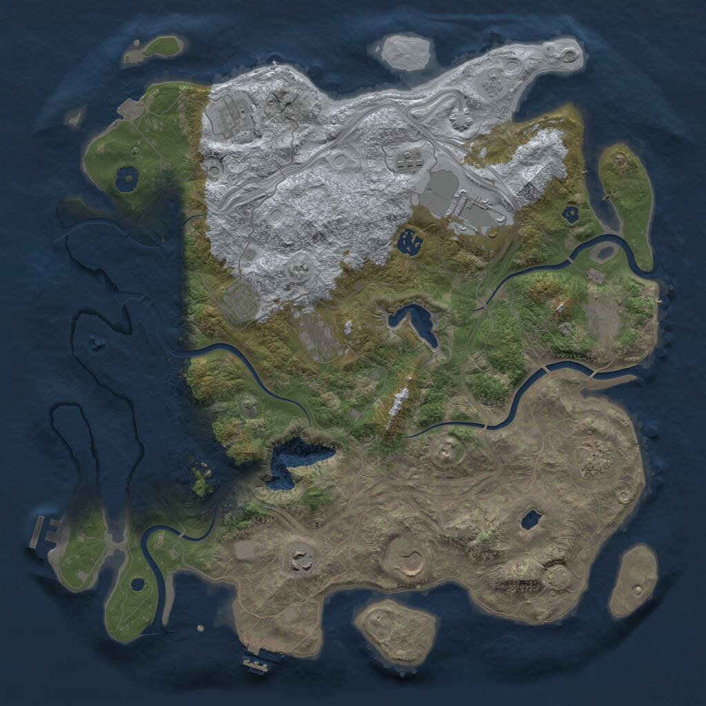 Rust Map: Procedural Map, Size: 4250, Seed: 260256128, 16 Monuments