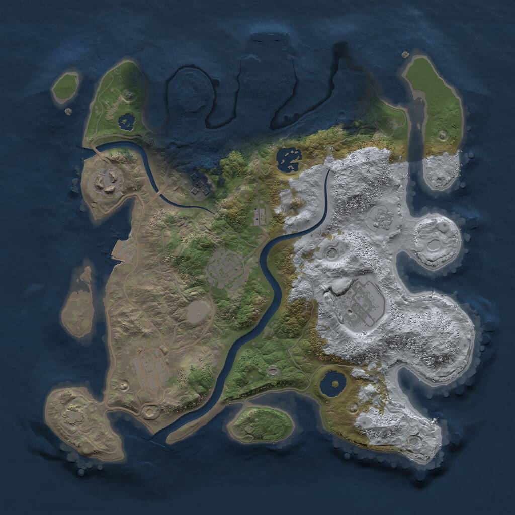 Rust Map: Procedural Map, Size: 3000, Seed: 1188912456, 11 Monuments