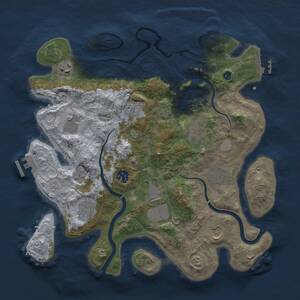 Thumbnail Rust Map: Procedural Map, Size: 3600, Seed: 54564, 16 Monuments