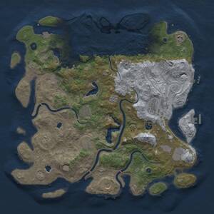 Thumbnail Rust Map: Procedural Map, Size: 4500, Seed: 842286963, 17 Monuments