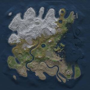 Thumbnail Rust Map: Procedural Map, Size: 3500, Seed: 1696771125, 13 Monuments