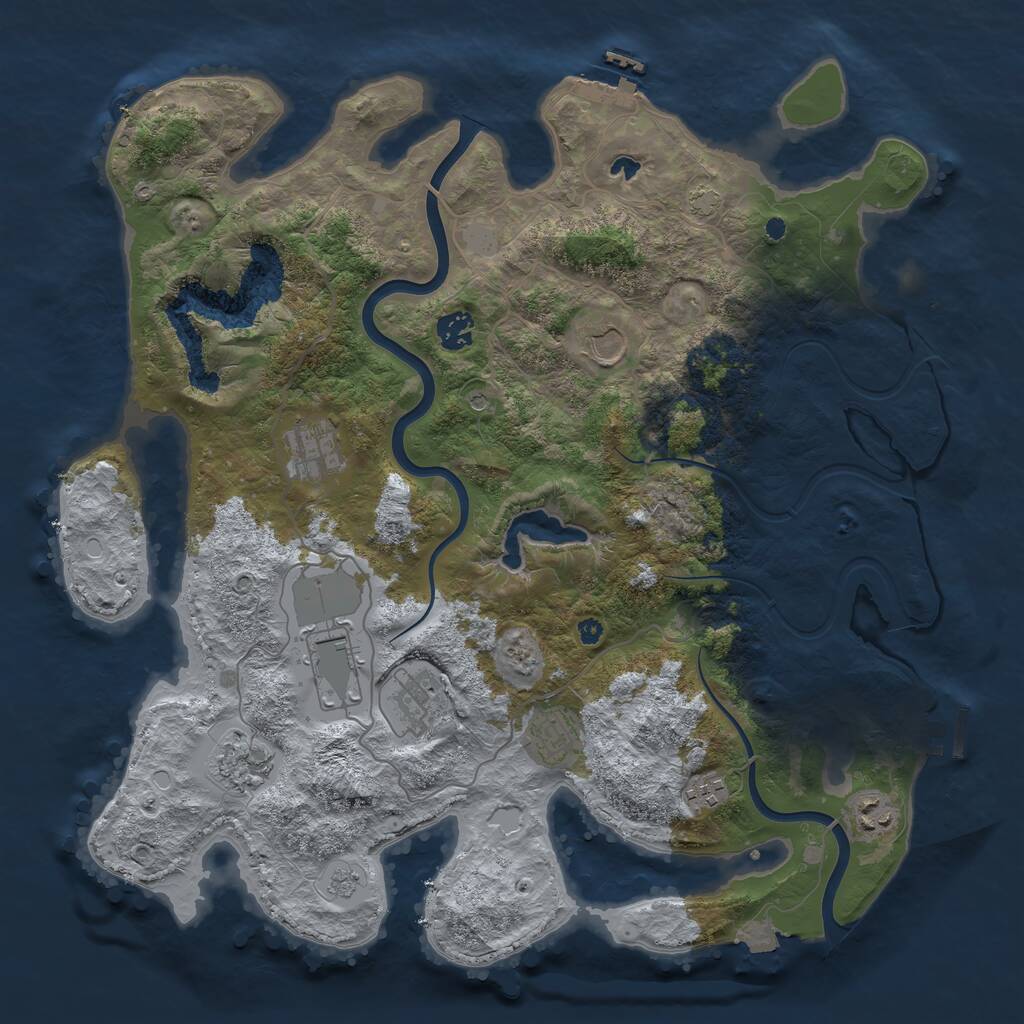 Rust Map: Procedural Map, Size: 4000, Seed: 300178151, 15 Monuments