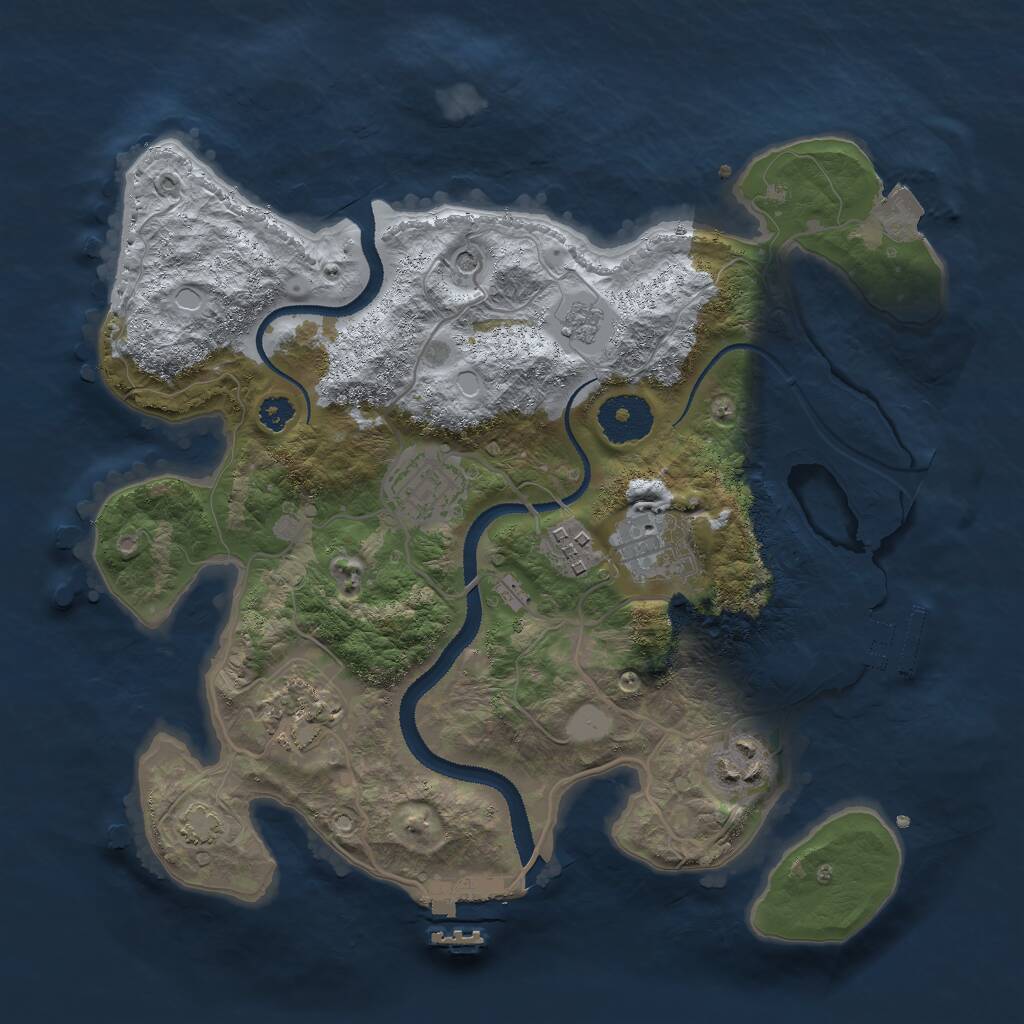 Rust Map: Procedural Map, Size: 3000, Seed: 565643, 11 Monuments