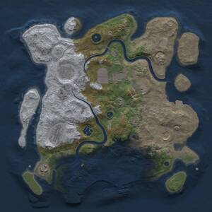 Thumbnail Rust Map: Procedural Map, Size: 3500, Seed: 623985646, 14 Monuments