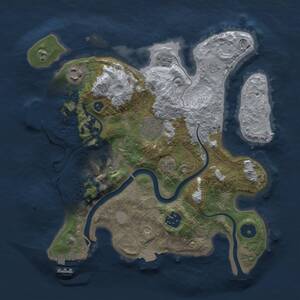 Thumbnail Rust Map: Procedural Map, Size: 3000, Seed: 1787096963, 10 Monuments