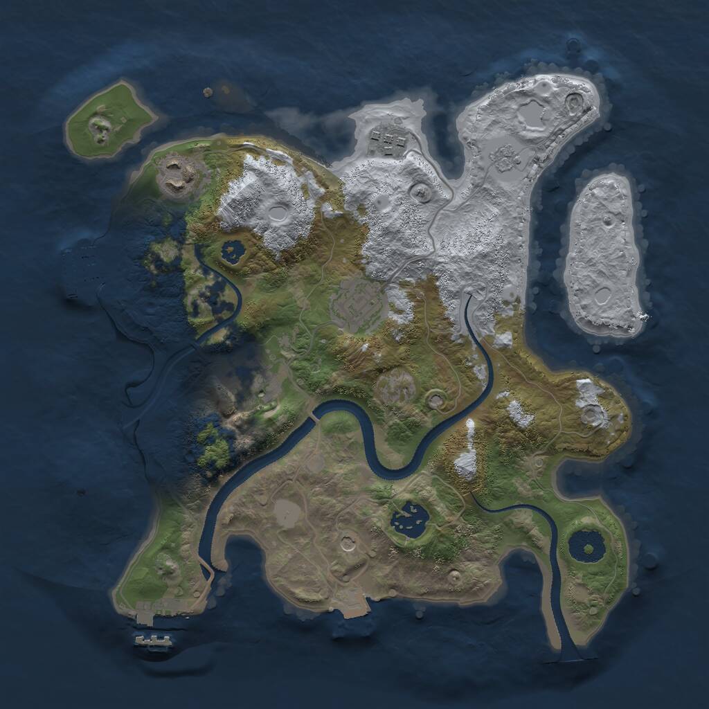 Rust Map: Procedural Map, Size: 3000, Seed: 1787096963, 10 Monuments