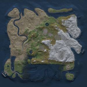 Thumbnail Rust Map: Procedural Map, Size: 3750, Seed: 884887, 17 Monuments