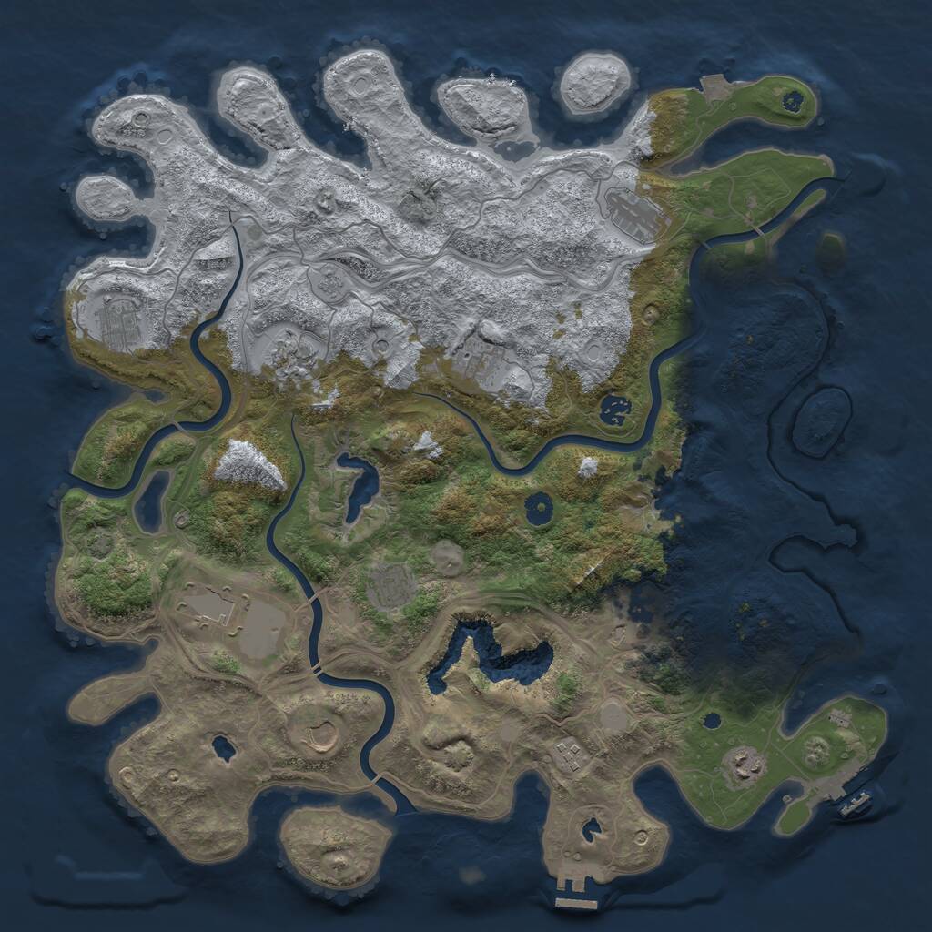 Rust Map: Procedural Map, Size: 4500, Seed: 475264428, 17 Monuments