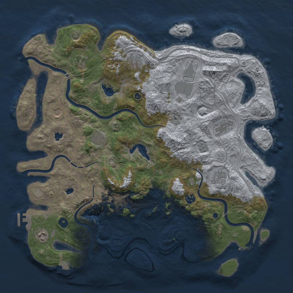 Rust Map: Procedural Map, Size: 4500, Seed: 13316, 15 Monuments