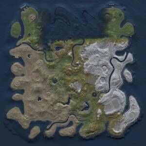 Thumbnail Rust Map: Procedural Map, Size: 4500, Seed: 7532, 15 Monuments
