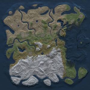 Thumbnail Rust Map: Procedural Map, Size: 5000, Seed: 1821484167, 17 Monuments