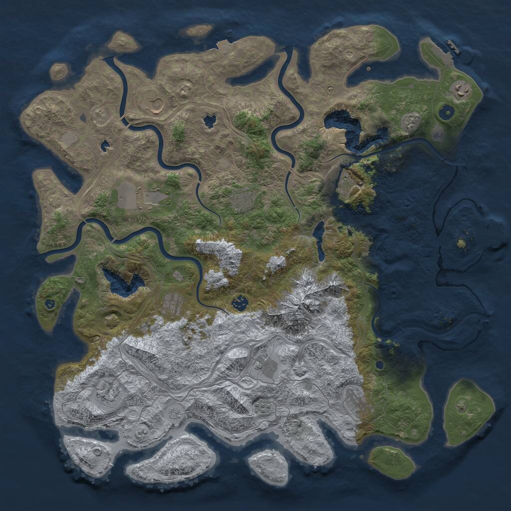 Rust Map: Procedural Map, Size: 5000, Seed: 1821484167, 17 Monuments