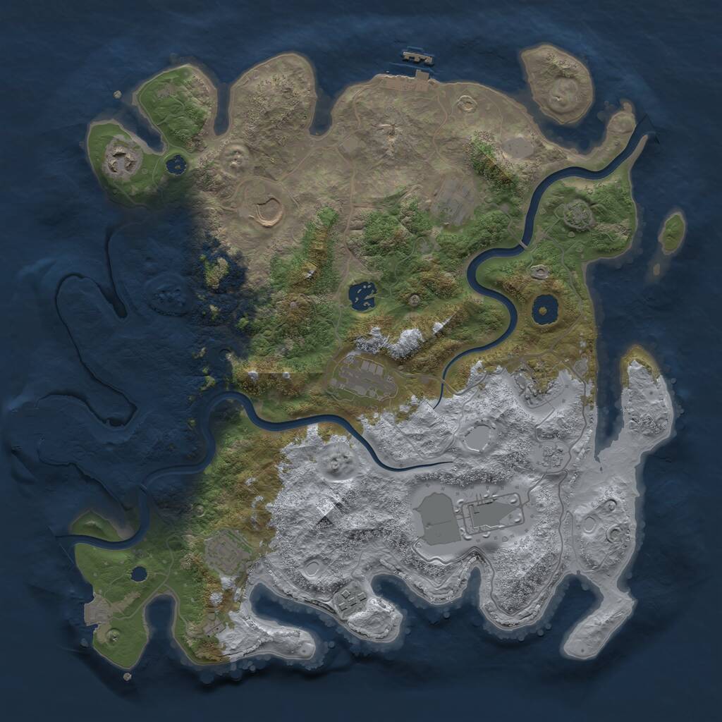 Rust Map: Procedural Map, Size: 3750, Seed: 1576535320, 15 Monuments