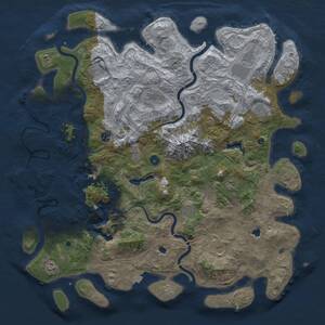 Thumbnail Rust Map: Procedural Map, Size: 5000, Seed: 808524022, 17 Monuments