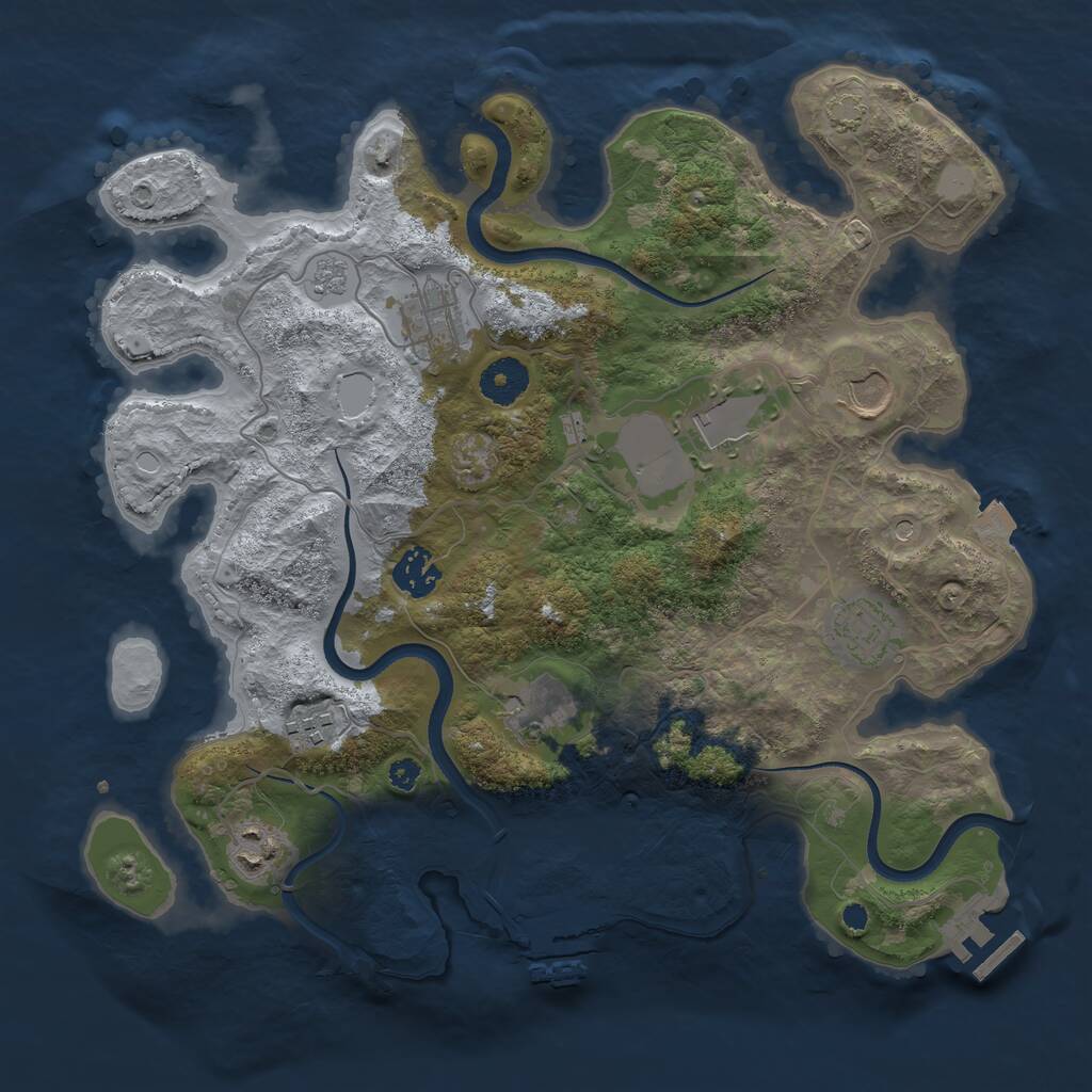 Rust Map: Procedural Map, Size: 3500, Seed: 584835676, 14 Monuments