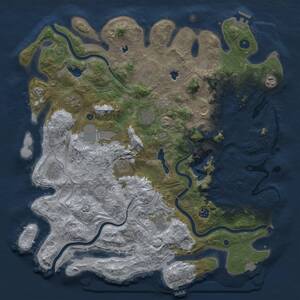 Thumbnail Rust Map: Procedural Map, Size: 4500, Seed: 1590123451, 17 Monuments