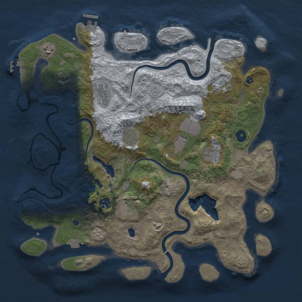 Rust Map: Procedural Map, Size: 4000, Seed: 998176, 15 Monuments