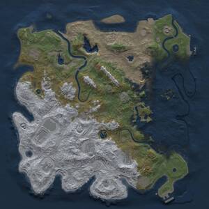 Thumbnail Rust Map: Procedural Map, Size: 4500, Seed: 1999216015, 17 Monuments